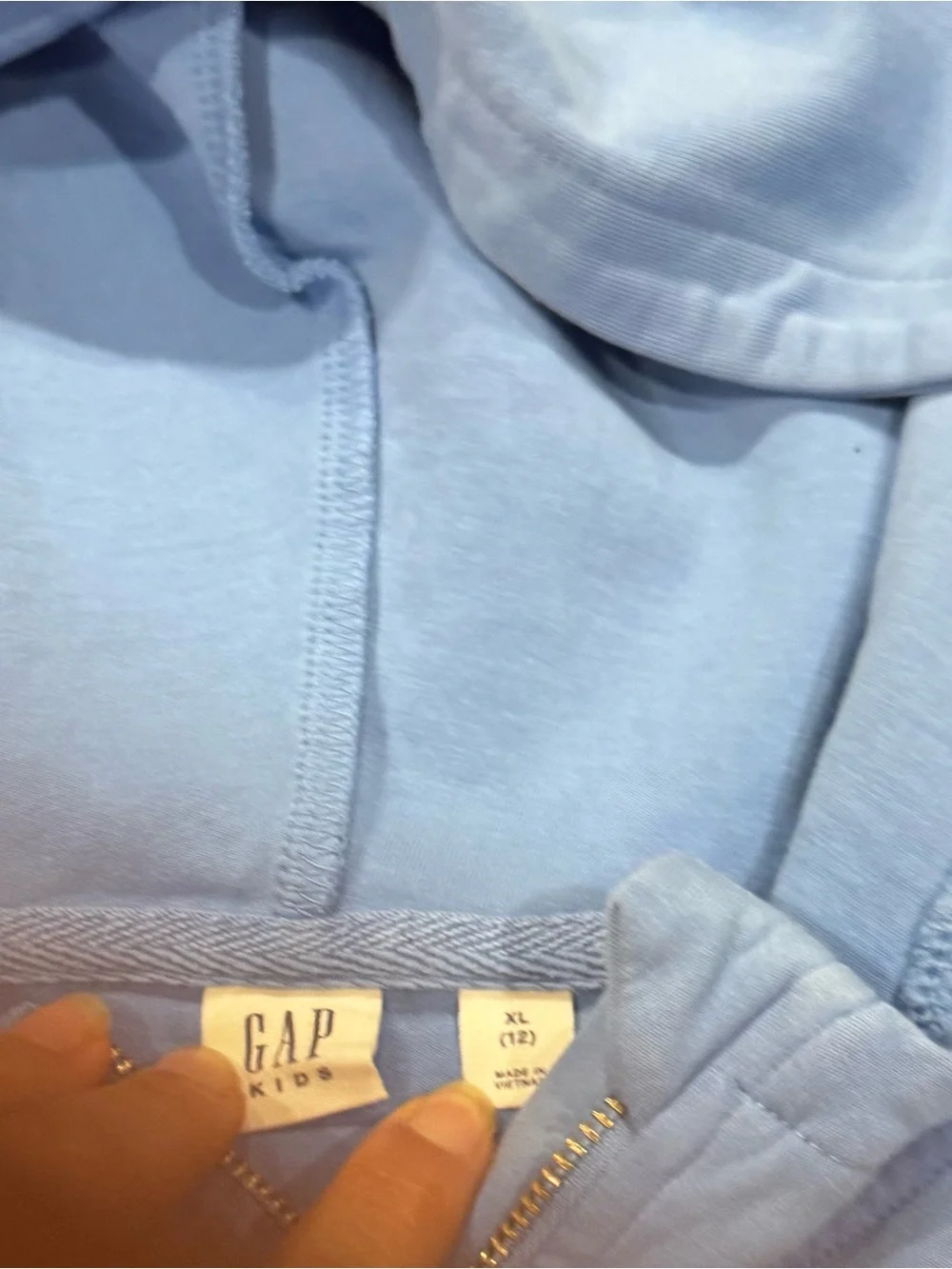 GAP kids Sky Blue Quarter-Zip Hoodie Kids 12/XL